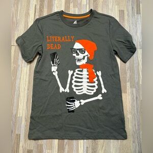 Skeleton “Literally Dead” Shirt, Size Small
